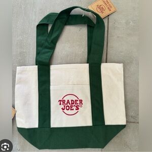 Trader Joe's Canvas MINI Tote Bag Green